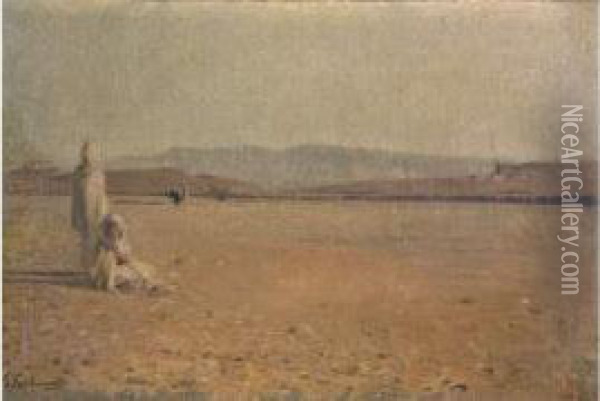 <monts Aures, Biskra>. Oil Painting - Gustave Achille Guillaumet