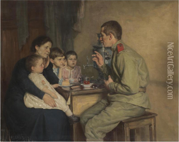The Soldier's Family Oil Painting - Timofei Illrionovich Mozgov