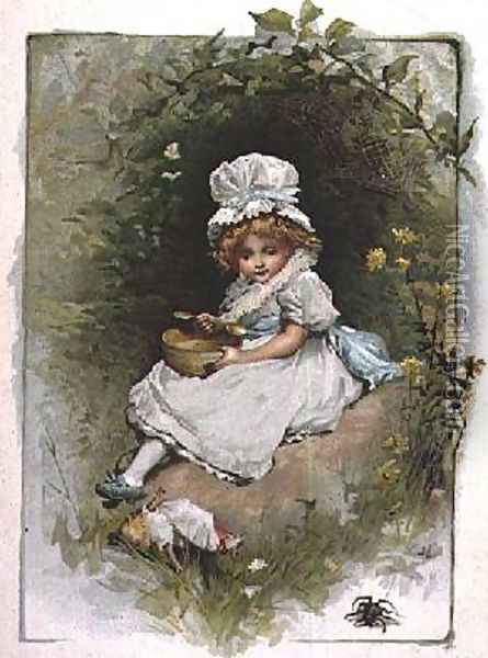 Little Miss Muffet Oil Painting - John Lawson