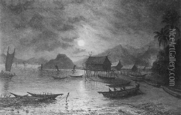 Basilisk Bay, New Guinea Oil Painting - Hume Nisbet