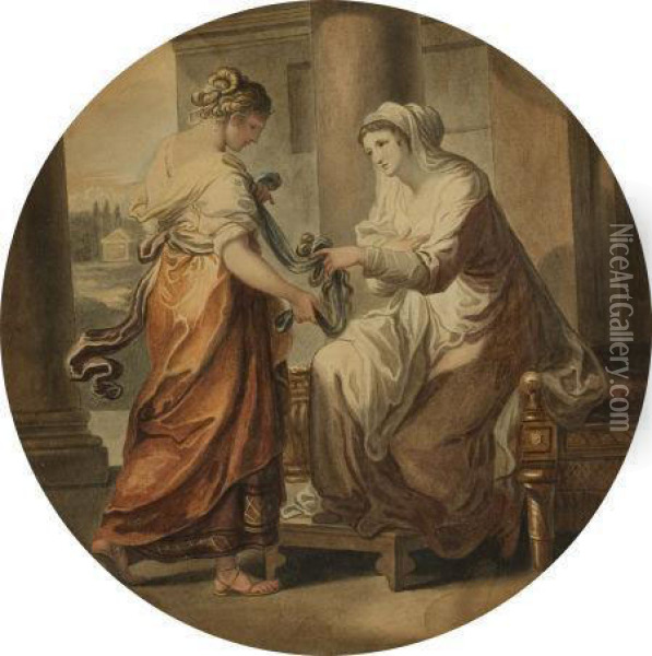Peleus And Thetis Oil Painting - Angelica Kauffmann