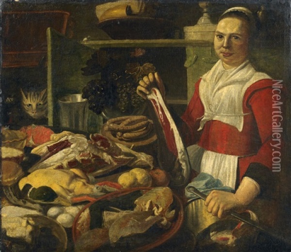 Groses Kuchenstillleben Oil Painting - Pieter Cornelisz van Rijck