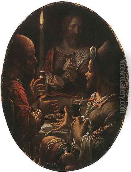 Supper at Emmaus Oil Painting - Joachim Wtewael (Uytewael)