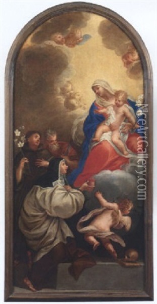 Madonna E Santi Oil Painting - Francesco Bruni