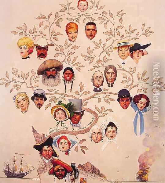 A Family Tree Oil Painting - Norman Rockwell