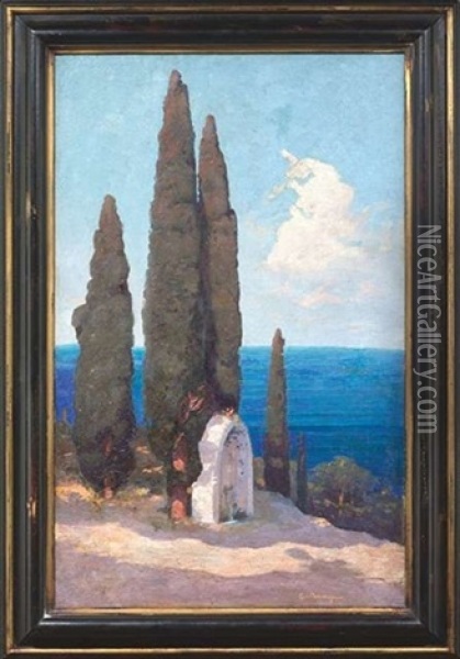Paysage Italien Oil Painting - Evgeni Evgen'evich Lansere