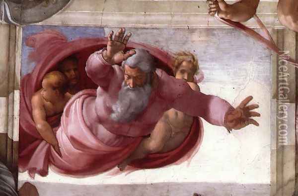 Separation of the Earth from the Waters 1511 Oil Painting - Michelangelo Buonarroti