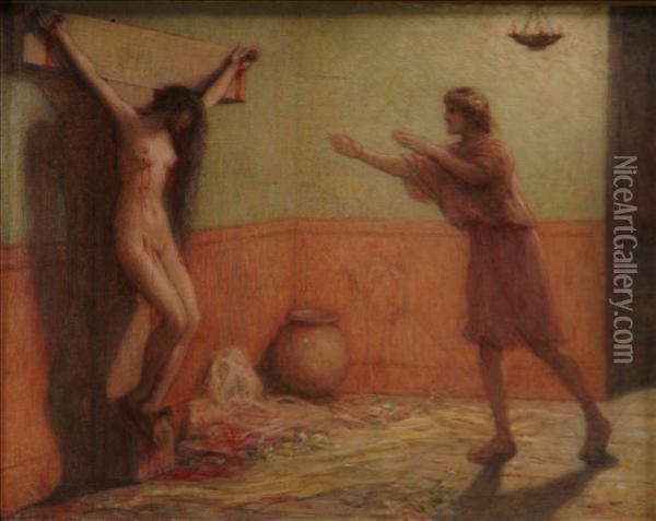 Crucified Woman Oil Painting - Louis-Joseph-Raphael Collin