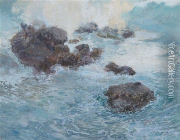 Rochers Dans La Mer Oil Painting - Leon Carre