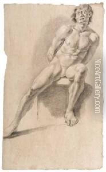 Seated Male Nude Oil Painting - Benedetto Luti