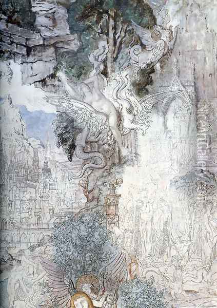 The Chimeras - detail Oil Painting - Gustave Moreau