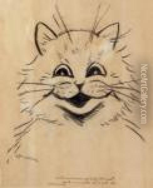 The Happy Cat Oil Painting - Louis William Wain