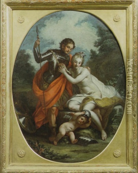 Venere, Marte E Cupido Oil Painting - Fedele Fischetti