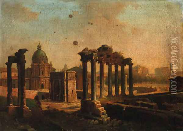 The Forum, Rome Oil Painting - Italian School