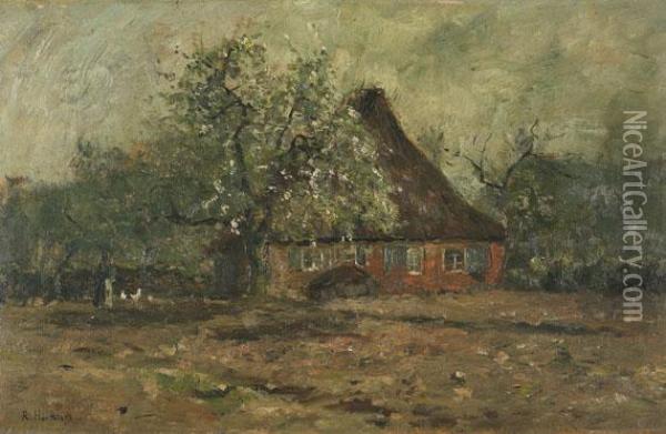 Norddeutsche Bauernkate Oil Painting - Rudolf Hockner