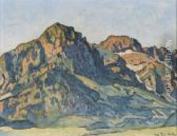Les Dents Blanches Bei Champery Oil Painting - Ferdinand Hodler