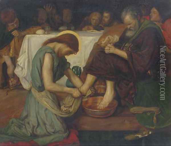 Jesus washing Peter's feet Oil Painting - Ford Madox Brown