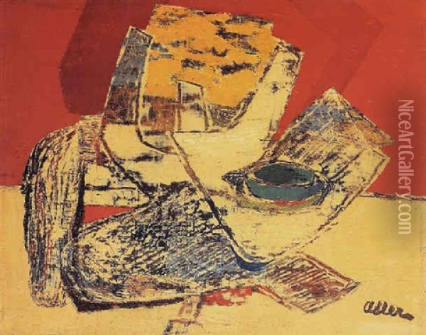 Seated Figure With A Bowl Oil Painting - Jankel Adler
