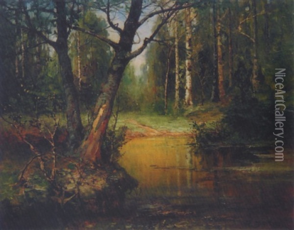 La Foret Oil Painting - Yuliy Yulevich (Julius) Klever