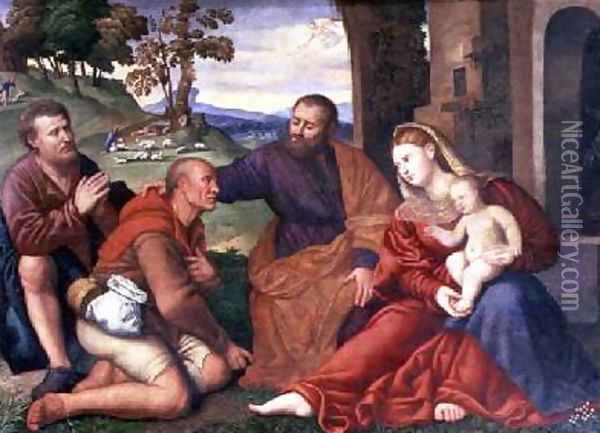 The Adoration of the Shepherds Oil Painting - Bernardino Licinio