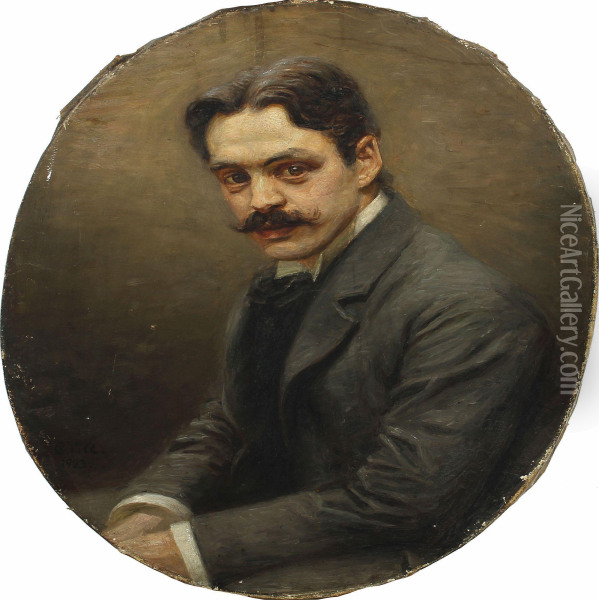Portrait Of A Gentleman Oil Painting - Carl Frederick Aagaard