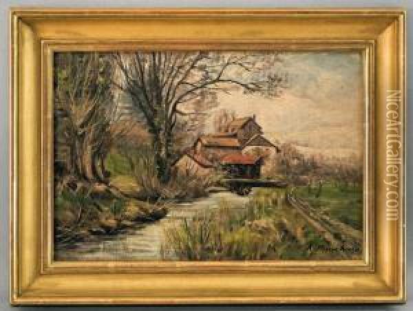 Paysage Aetrembieres Oil Painting - Francois Armand Mauchain