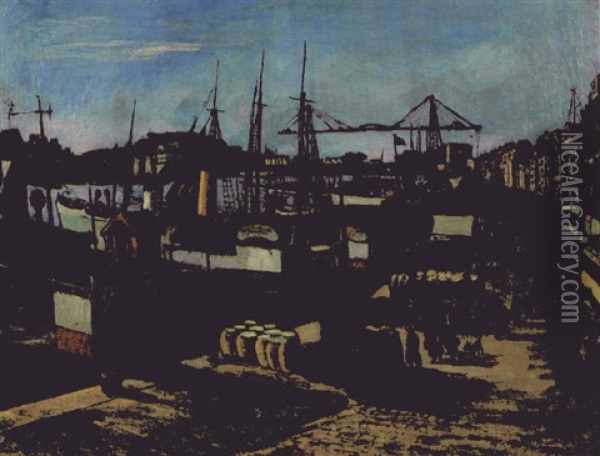 Le Port De Marseille Oil Painting - Marcel Francois Leprin