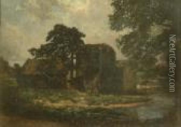 The Old Mill, Bramshott Oil Painting - Richard Whately West