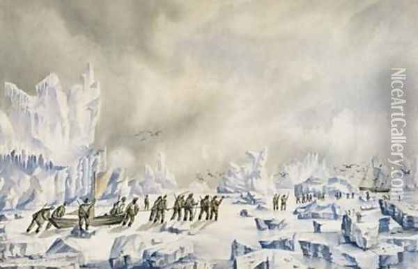 The farthest point north reached by the British Arctic Expedition led by Sir George Stronge Nares in 1875-76 Oil Painting - Albert Hastings Markham