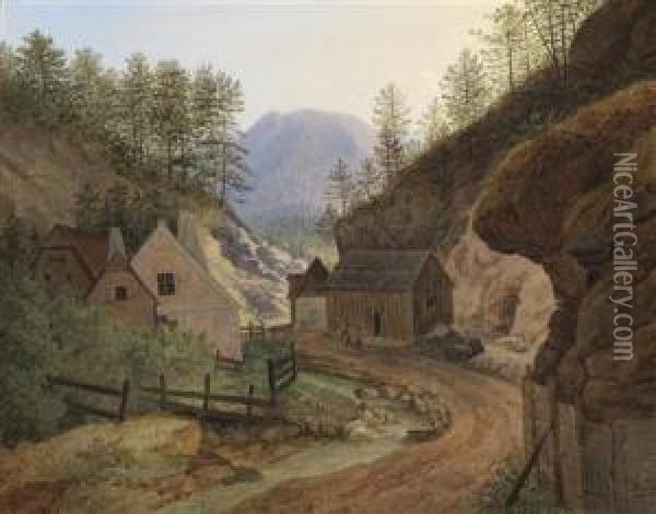 Mill Near Schottwien Oil Painting - Matthias Rudolf Toma