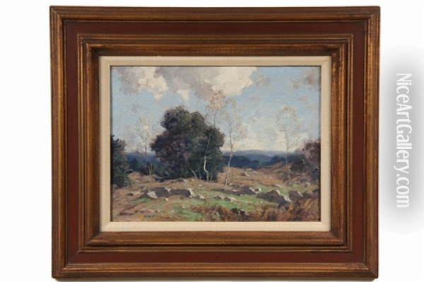 Hilltop Landscape Oil Painting - George Matthew Bruestle