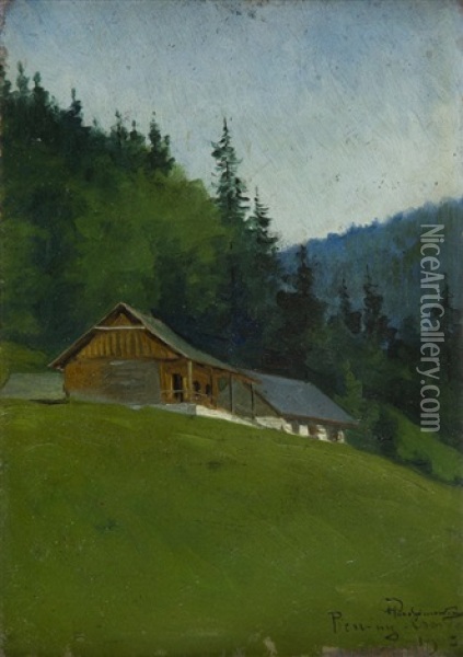 Pieniny - Hut Oil Painting - Marceli Harasimowicz