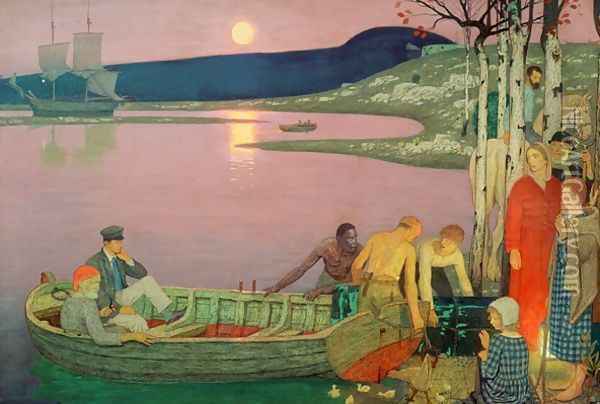 The Call of the Sea, 1925 Oil Painting - Frederick Cayley Robinson
