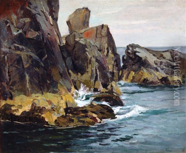 Pulpit Rock Oil Painting - Abraham Jacob Bogdanove