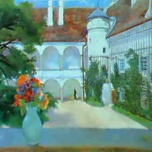 Ein Sommertag, Schloss Oslawan Oil Painting - Emil Orlik