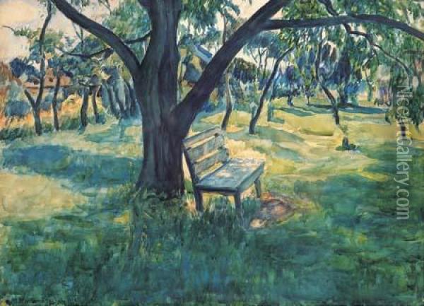 Bench By A Tree Oil Painting - Maurice Minkowski