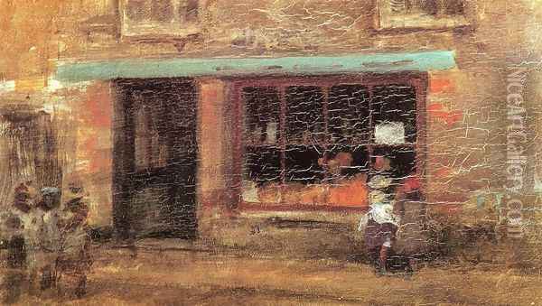 Blue and Orange: The Sweet Shop Oil Painting - James Abbott McNeill Whistler