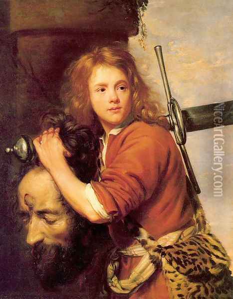 David with the Head of Goliath 1648 Oil Painting - Jacob van, the Elder Oost