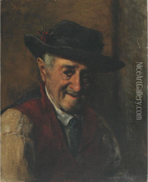 A Friendly Smile Oil Painting - Ludwig Kandler