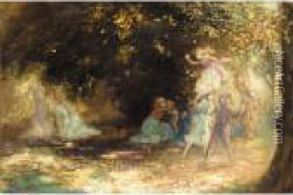 The Swing Oil Painting - George William, A.E. Russell