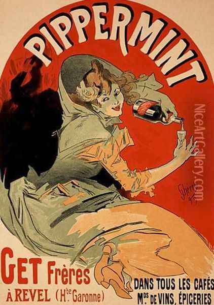 Reproduction of a poster advertising 'Pippermint', 1899 Oil Painting - Jules Cheret