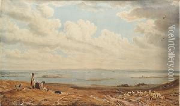 Portsmouth Harbour And The Isle Of Wight From Portsdown Hill Oil Painting - William Turner