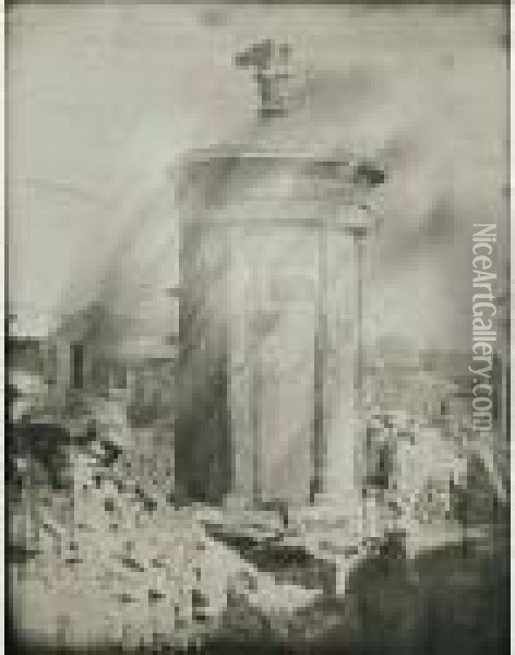 Athenes, Monument Choragique De Lysicrate Oil Painting - Joseph Philibert Girault De Prangey