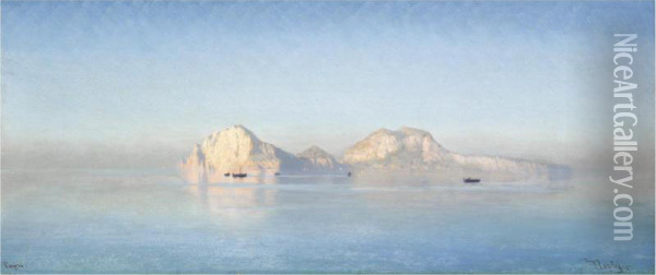 View Of Capri Oil Painting - Friedrich Nerly