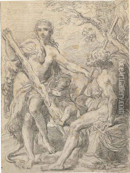 Hercules And Omphale Oil Painting - Ubaldo Gandolfi