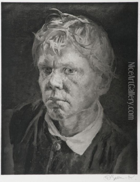 Apockmarked Boy From Savo Oil Painting - Akseli Gallen-Kallela
