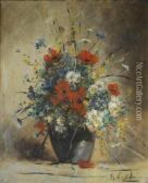 Vase De Fleurs Oil Painting - Eugene Henri Cauchois