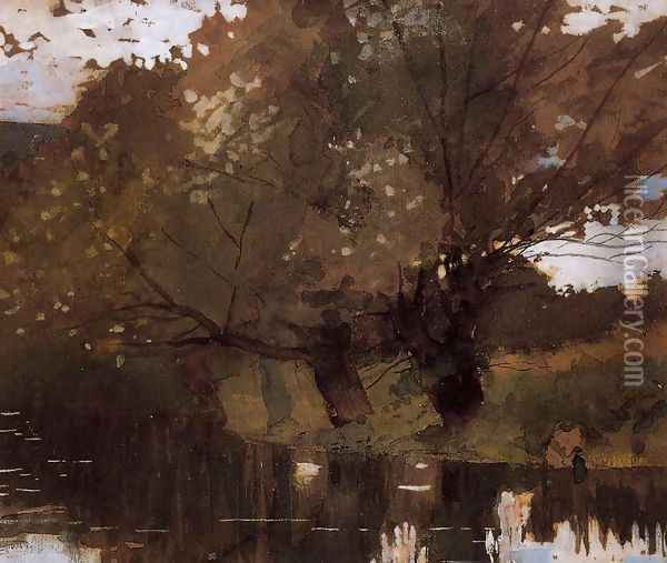 Pond and Willows, Houghton Farm Oil Painting - Winslow Homer