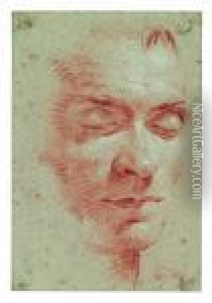 Mannlicherkopf, Mit Geschlossenen Augen Oil Painting - Giovanni Battista Tiepolo
