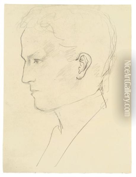 Portrat Josef Cordier Im Profil Oil Painting - August Macke